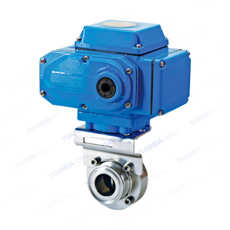 Electric sanitary quick installation butterfly valve