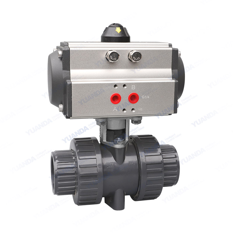Pneumatic plastic ball valve