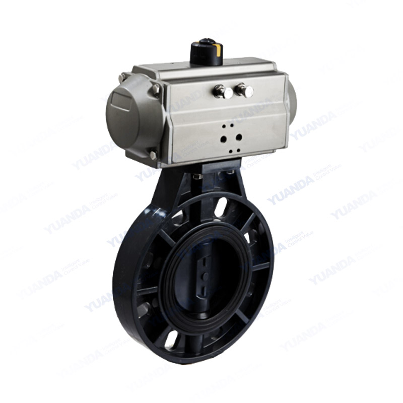 Pneumatic plastic butterfly valve