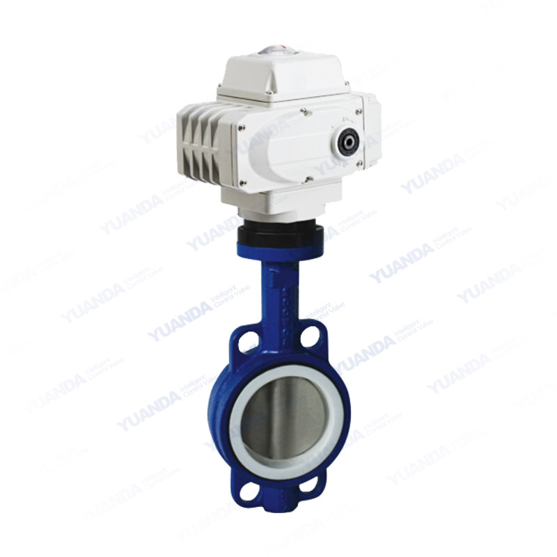 Electric rubber lined wafer butterfly valve