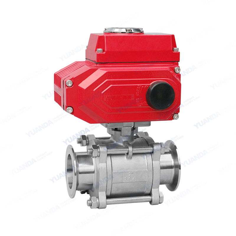 Electric three piece quick ball valve