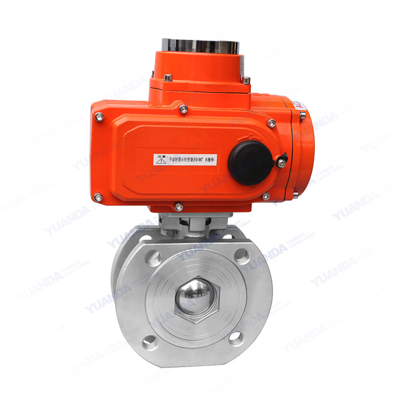 Electric thin wafer ball valve