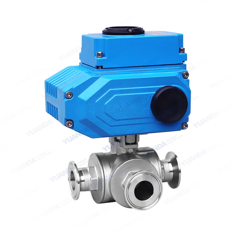 Electric three-way quick ball valve