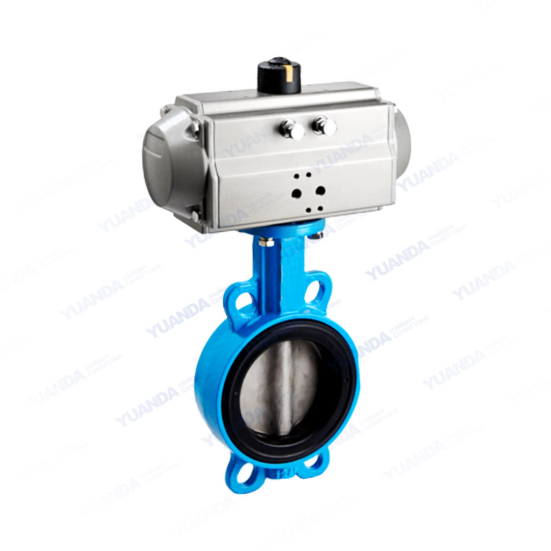 Pneumatic wafer butterfly valve