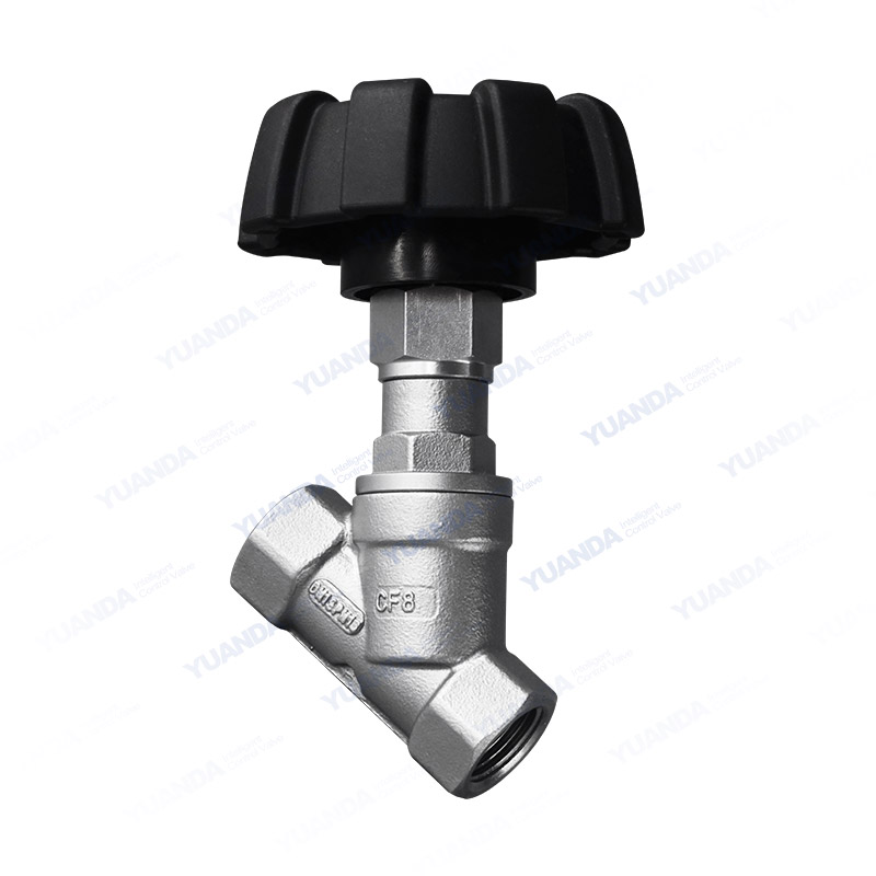 Manual threaded angle seat valve