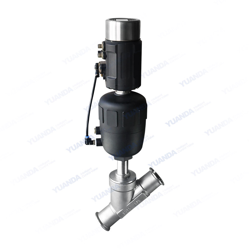 Pneumatic quick installation angle seat valve with accessories