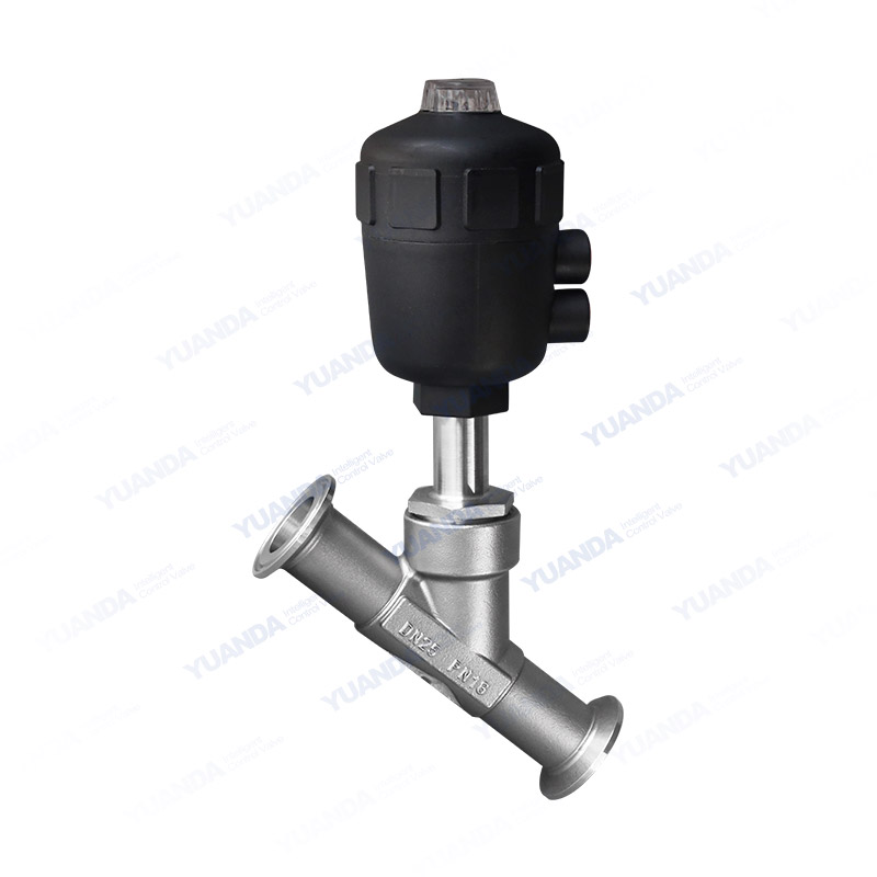 Pneumatic quick installation angle seat valve