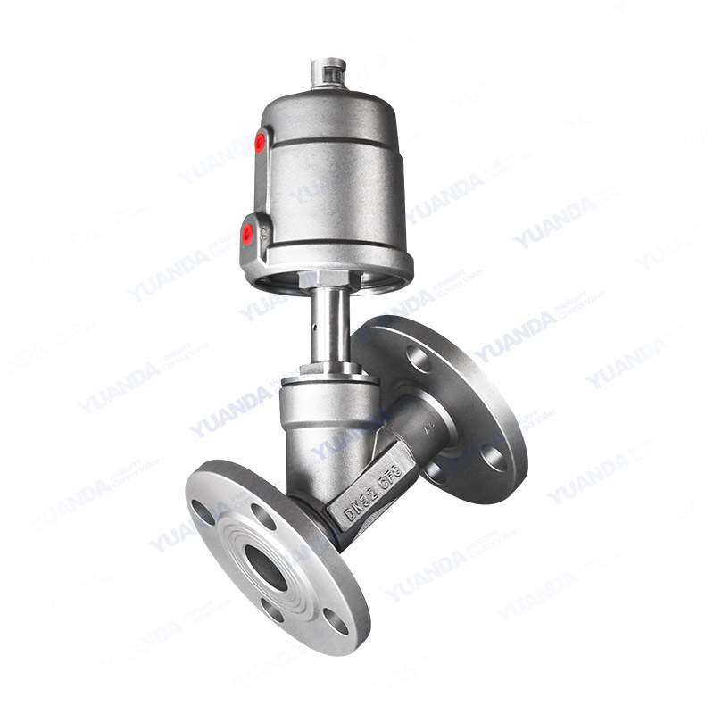 All stainless steel pneumatic flange angle seat valve